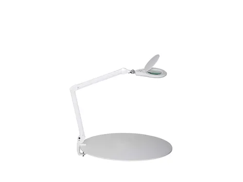 Loeplamp LED MAULsource Dimbaar met tafelklem Wit