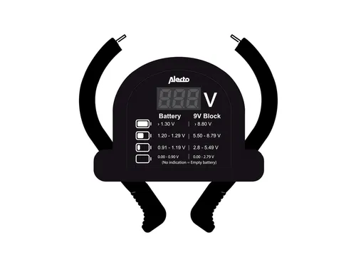 Alecto BTT2 Universele batterijtester voor AA, AAA, C, D en 9V batteri