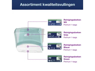 Tork 654000 W4 Gevouwen Reinigingsdoek Dispenser Performance Wit - 7