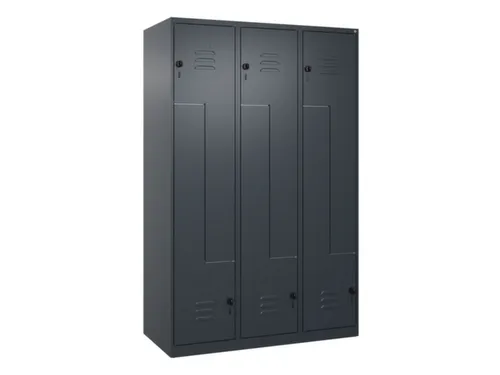 Z-garderobekast,HxBxD 1850x1200x500mm,vak B 200/400mm,draaigrendel