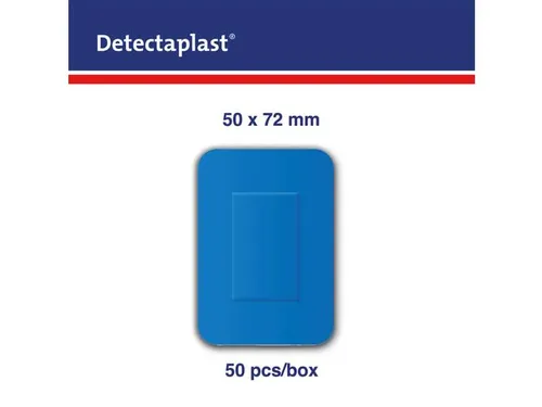 Detectaplast 8144 Pleister waterafstotend blauw 50x72mm 50 Stuks