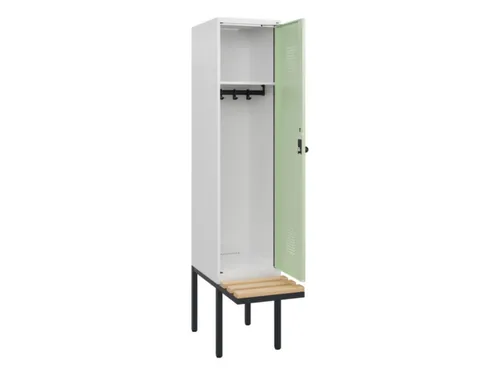 locker met bank,HxBxD 1950x400x815mm,1vak,vak B 400mm,draaigrendel