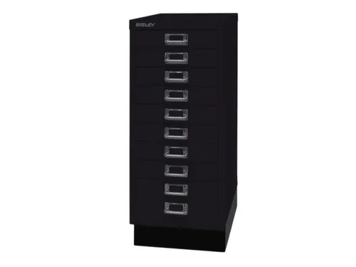 kantoor-ladekast HxBxD 670x279x380mm 10 laden romp + front zwart staal