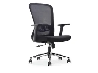 Ergonomische Bureaustoel Zwart met Aluminium voetkruis Bundel 2 stuks - 2