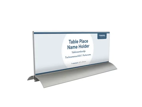 Tafelnaambord Europel 105x297mm acryl aluminium