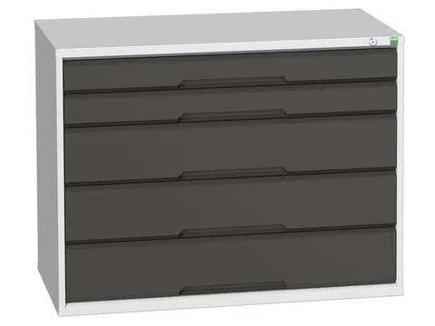 ladekast HxBxD 800x1050x550mm 5laden romp RAL7035 front RAL7016
