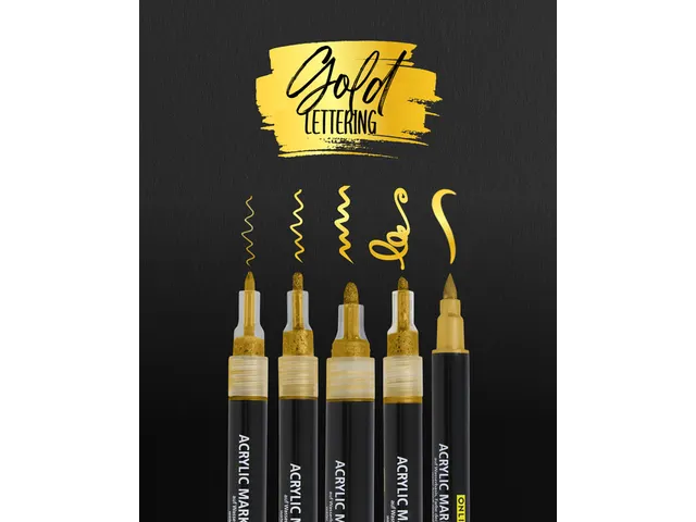 Acrylmarker Online lettering 5 breedtes goud
