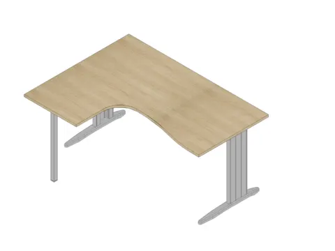 hoek-bureau,HxBxD 730x1600x1200mm,blad eiken,verdieping links