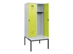 locker met bank,HxBxD 1950x800x815mm,2vak,vak B 400mm,draaigrendel