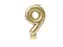 Verjaardagskaars cijfer 9 Folieballon Goud 10cm