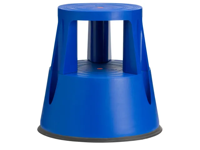 Opstapkruk 150kg Blauw Met Wielen
