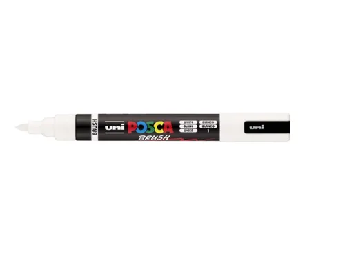 Paintmarker Uni POSCA PC-5BR brushpunt M wit