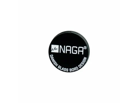 Magneten Naga 25x25mm rond logo Naga zwart