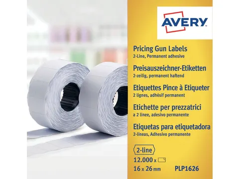 Prijsetiket Avery PLP1626 16mmx26mm permanent wit