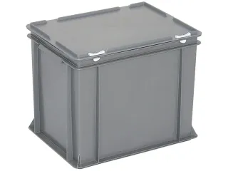 Euronorm Stapelkrat Pe Hxlxb 330X400X300Mm 31L Met Deksel Grijs - 1