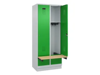 locker met bank,HxBxD 1950x800x815mm,2vak,vak B 400mm,cilinderslot - 1