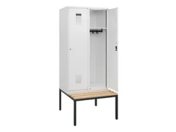 locker met bank,HxBxD 1950x800x815mm,2vak,vak B 400mm,cilinderslot