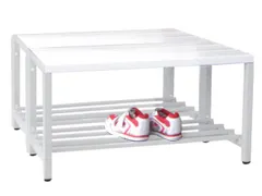 Banc vestiare L 1000mm lames en plastique double face piètement RAL90