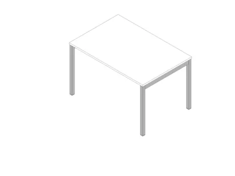 Bureau 680-760x1200x800mm blanc 4 pieds aluminium