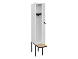 locker met bank,HxBxD 1950x300x815mm,1vak,vak B 300mm,draaigrendel