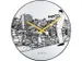 Horloge murale 'Trumpet City' Ø40cm verre/métal blanc