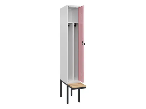 locker met bank,voor scheiding van kleding,HxBxD 2120x300x815mm,1vak