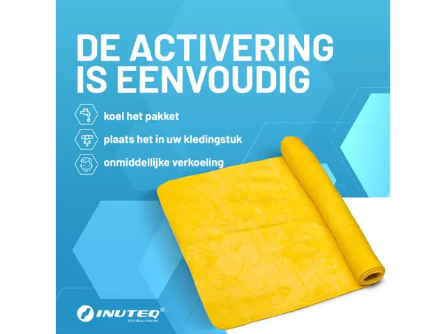 Inuteq Body Cooling handdoek 78x33cm Geel