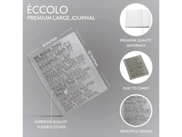 Carnet de notes Èccolo Gray Be Bold ligné env. 20x25cm 80g 256 pages