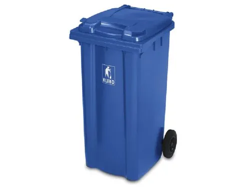 Vuilcontainer PE 240 liter HxBxD 1100x580x740mm met wielen blauw