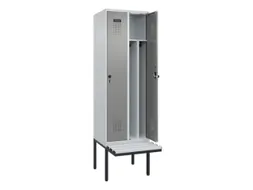 locker met bank,voor scheiding van kleding,HxBxD 2120x600x815mm,2vak