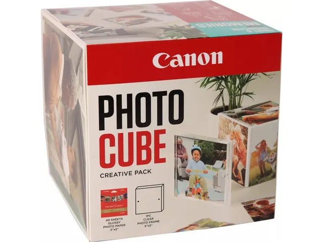 Canon Photo Cube Frame + PP-201 Photo Paper Plus Glossy Blauw 13x13cm