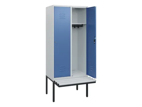 locker met bank,HxBxD 1950x800x815mm,2vak,vak B 400mm,cil.-slot