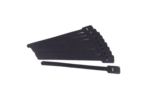 Addit Kabelbinders klittenband 12x250mm Zwart 10 stuks