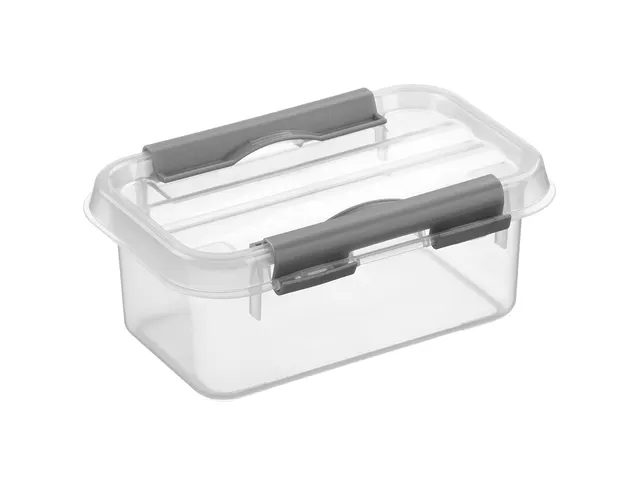 Q-line opbergbox 0,5L transparant grijs - 15x10x6,3cm