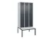 locker met bank,voor scheiding van kleding,HxBxD 2120x900x815mm,3vak