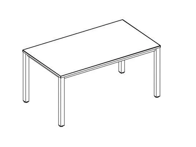 Table de conférence 740x1400x700mm CC-noir 4 Pieds acier chromé
