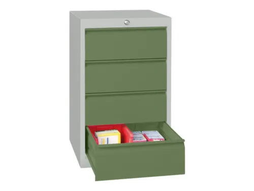 ladekast HxBxD 800x500x600mm 4laden slot RAL7035 front RAL6011