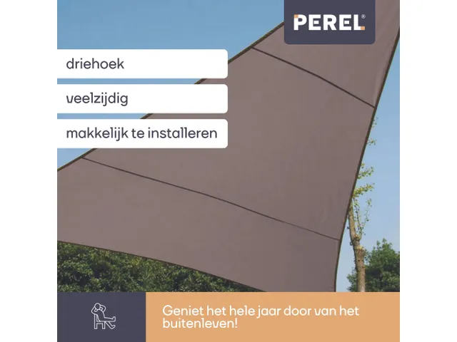Zonnezeil Driehoek 3.6x3.6x3.6m Taupe