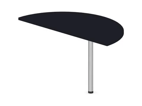 aanbouwtafel,i.h.v.,HxBxD 720-840x1200x600mm,halfrond,CC-zwart