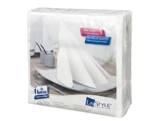 Linstyle servet 39x39cm, wit 1/4 vouw, 1 lgs, 12x50 - 1