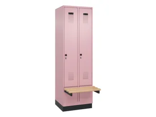 locker met bank,HxBxD 1950x600x815mm,2vak,vak B 300mm,draaigrendel - 2