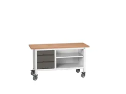 werkbank,HxBxD 830x1500x600mm,multiplexblad,uitrusting: 3laden,legbord