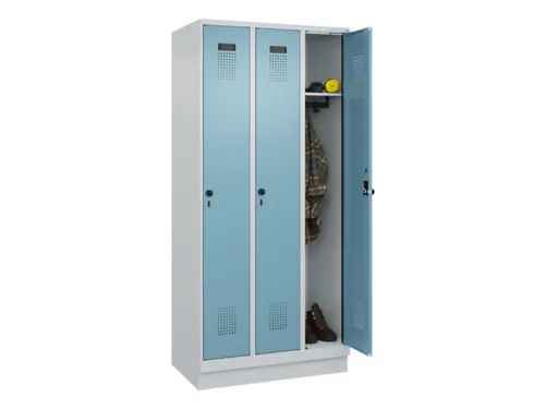 locker,HxBxD 1950x900x500mm,3vak,vak B 300mm,draaigrendel,sokkel