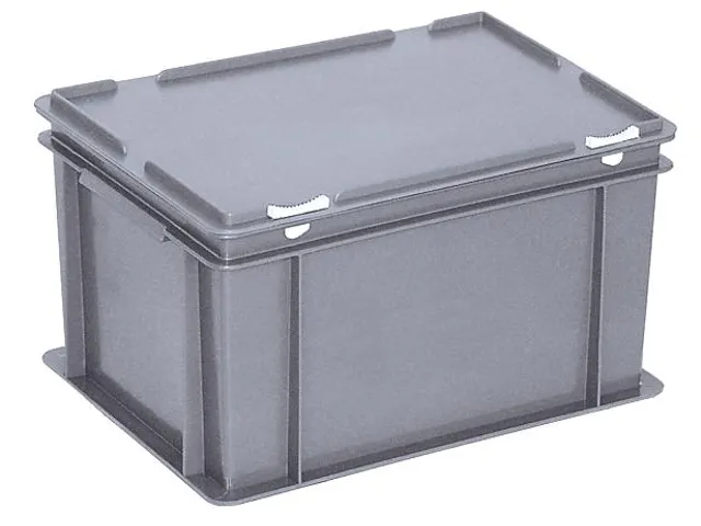 Euronorm Stapelkrat Pe Hxlxb 230X400X300Mm 21L Met Deksel Grijs