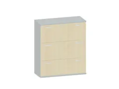 hangmappenkast 1150x1000x430mm 3hangmappenframes Onyx+Esdoorn