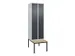 locker voor scheiding van kleding,HxBxD 2120x600x815mm,2vak