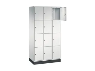 lockerkast,RAL 7035,HxBxD 1950x920x500mm,3x4vakken,cil.-slot,sokkel - 1