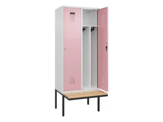 locker met bank,voor scheiding van kleding,HxBxD 2120x800x815mm,2vak