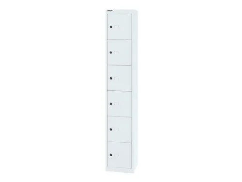 lockerkast,HxBxD 1802x305x305mm,1x6vakken,cil.-slot,romp verkeerswit