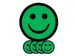 Magneet smiley 25mm emotie blij groen 5 stuks